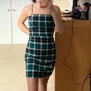 Aeropostal plaid square neck mini dress
